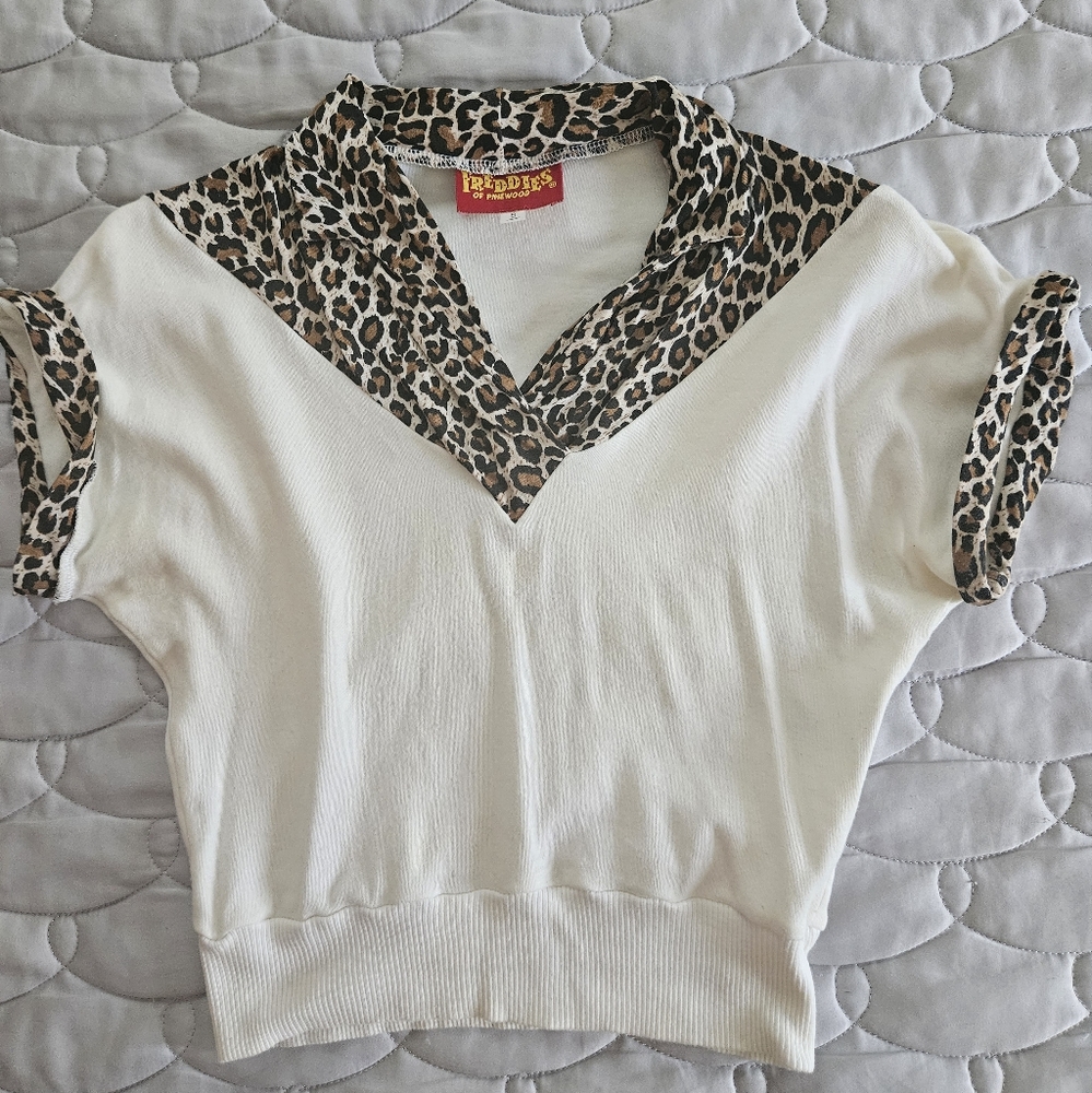 Freddies of Pinewood cream and leopard top